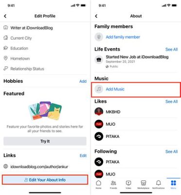 how to put music on facebook profile